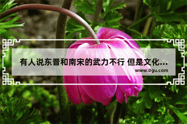 有人说东晋和南宋的武力不行 但是文化却发展得不错 这是为什么