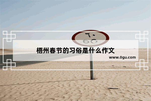 梧州春节的习俗是什么作文