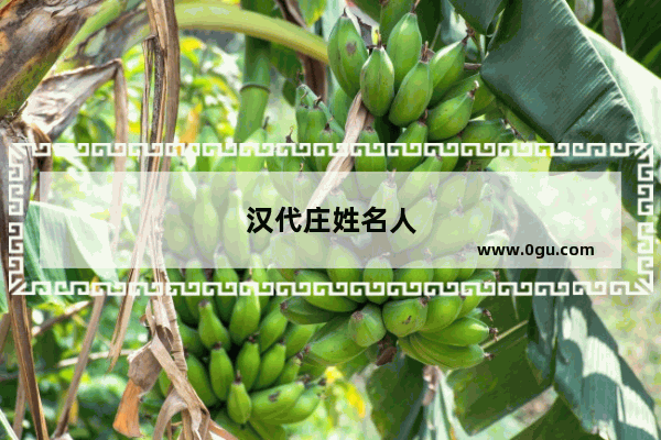 汉代庄姓名人