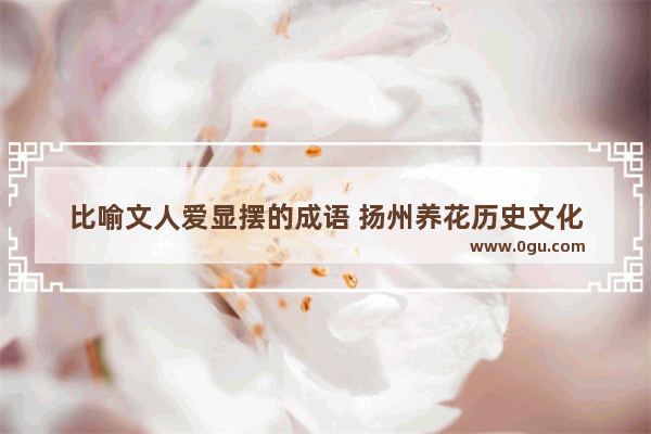 比喻文人爱显摆的成语 扬州养花历史文化