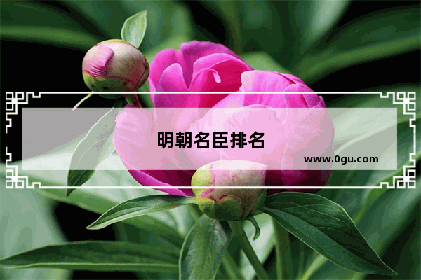 明朝名臣排名