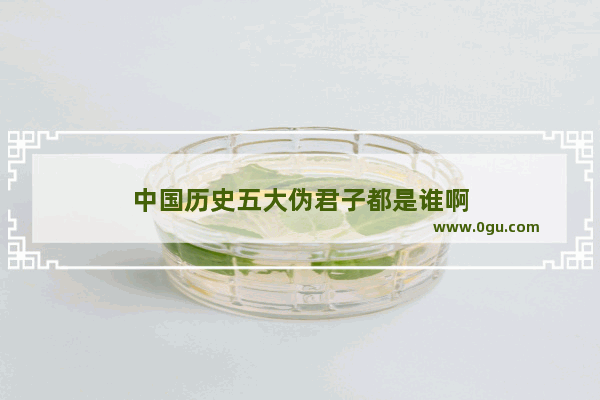 中国历史五大伪君子都是谁啊