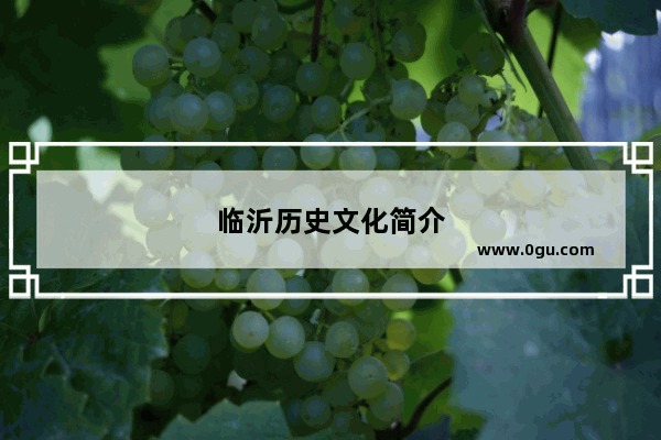 临沂历史文化简介