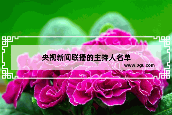 央视新闻联播的主持人名单
