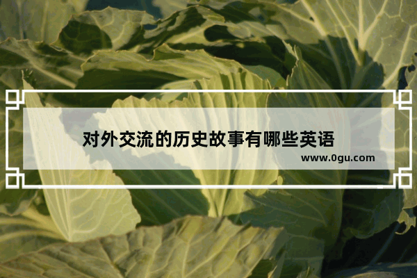 对外交流的历史故事有哪些英语