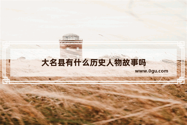 大名县有什么历史人物故事吗