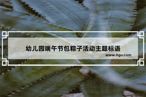 幼儿园端午节包粽子活动主题标语