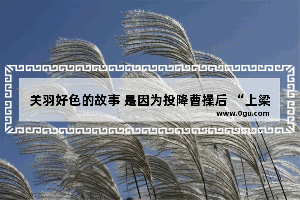 关羽好色的故事 是因为投降曹操后 “上梁不正下梁歪”吗