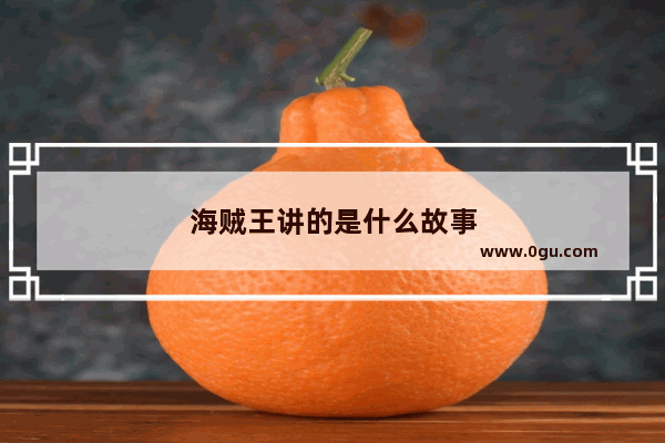 海贼王讲的是什么故事