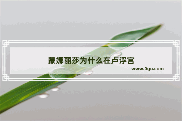 蒙娜丽莎为什么在卢浮宫