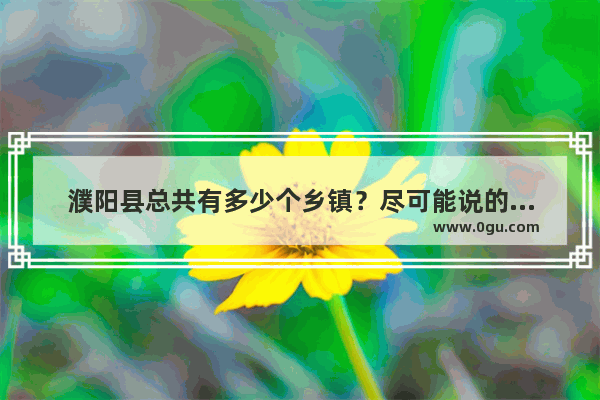 濮阳县总共有多少个乡镇？尽可能说的全些