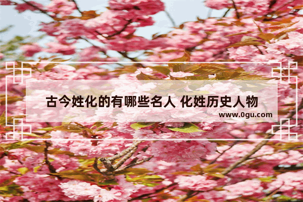 古今姓化的有哪些名人 化姓历史人物