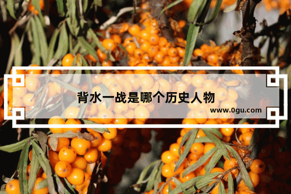背水一战是哪个历史人物