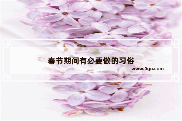 春节期间有必要做的习俗