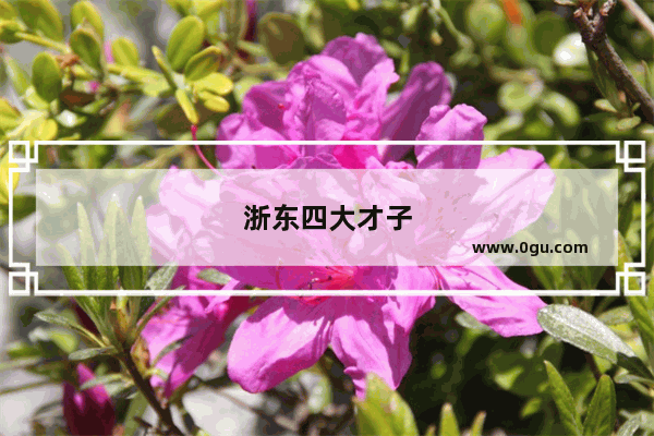 浙东四大才子