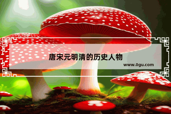 唐宋元明清的历史人物