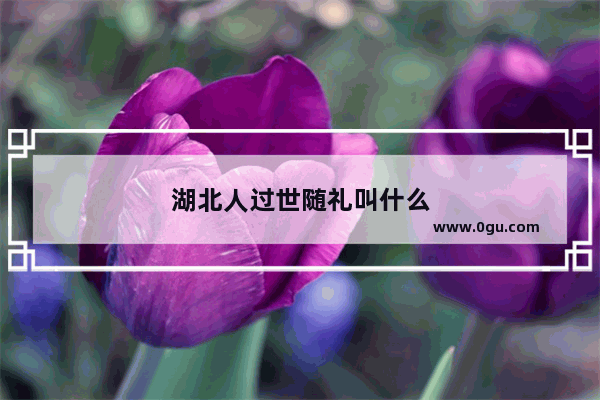 湖北人过世随礼叫什么