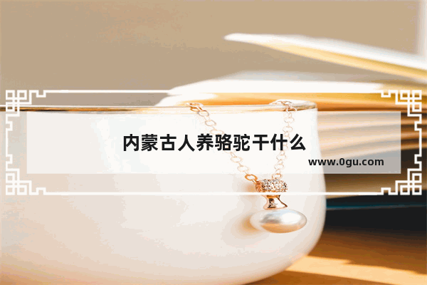 内蒙古人养骆驼干什么