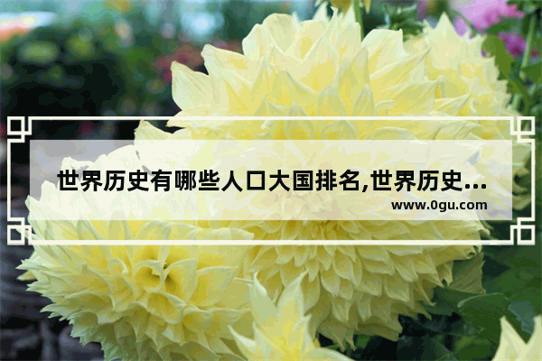 世界历史有哪些人口大国排名,世界历史有哪些人口大国