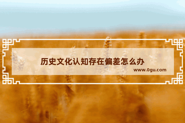 历史文化认知存在偏差怎么办