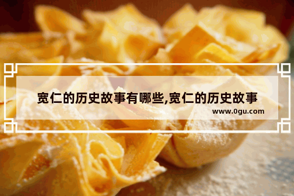 宽仁的历史故事有哪些,宽仁的历史故事