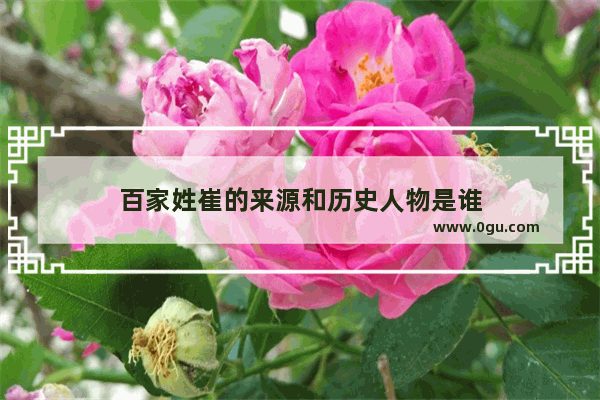 百家姓崔的来源和历史人物是谁
