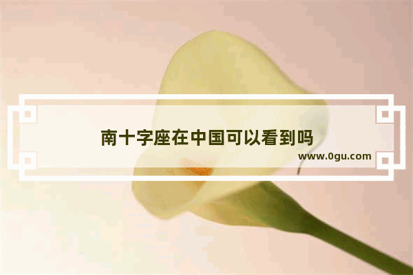 南十字座在中国可以看到吗