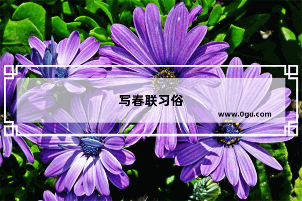 写春联习俗