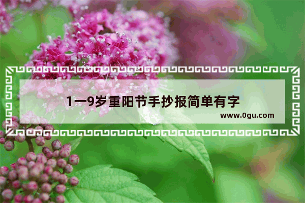 1一9岁重阳节手抄报简单有字