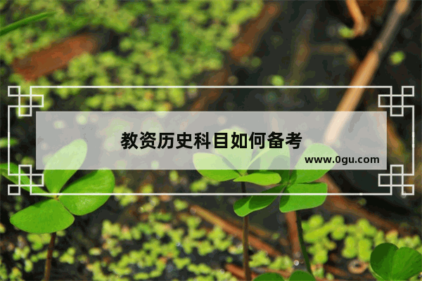 教资历史科目如何备考