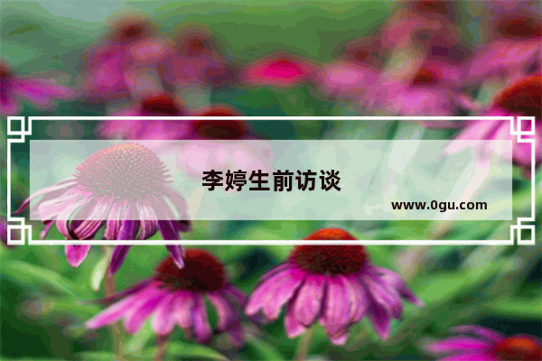 李婷生前访谈