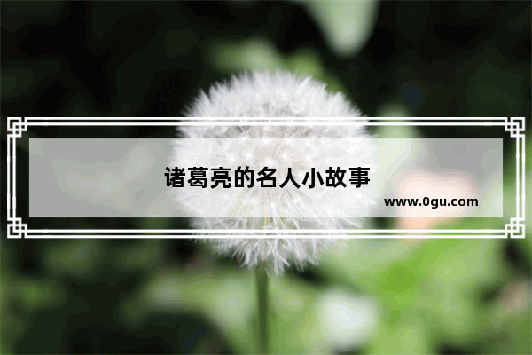 诸葛亮的名人小故事
