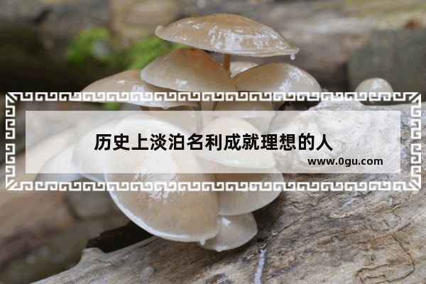 历史上淡泊名利成就理想的人