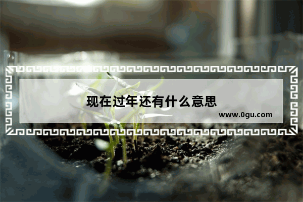 现在过年还有什么意思