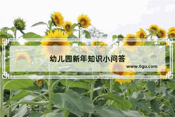 幼儿园新年知识小问答