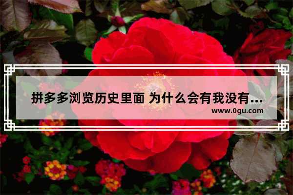 拼多多浏览历史里面 为什么会有我没有看过的东西存在