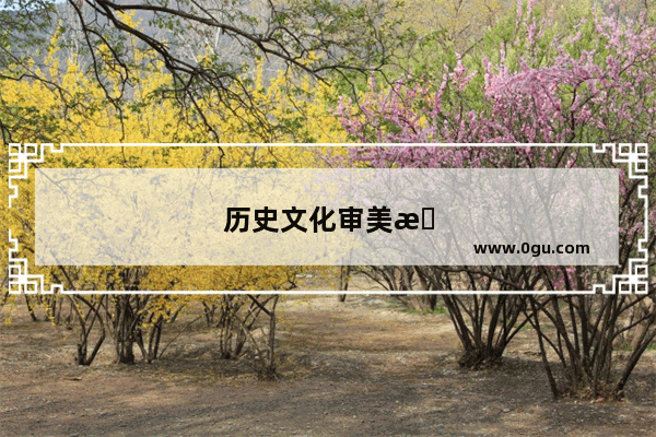 历史文化审美景观心得体会