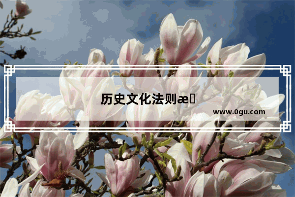 历史文化法则是什么