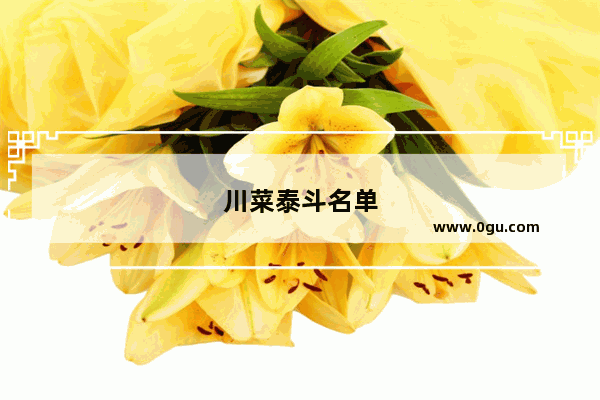 川菜泰斗名单