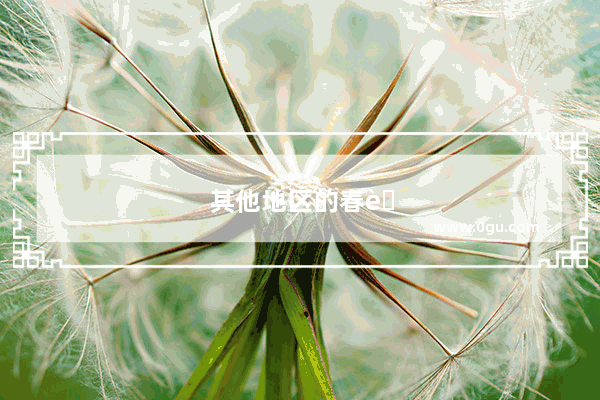 其他地区的春节