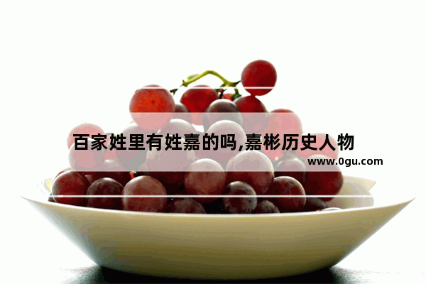 百家姓里有姓嘉的吗,嘉彬历史人物