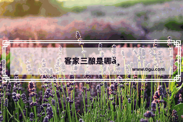客家三酿是哪三样