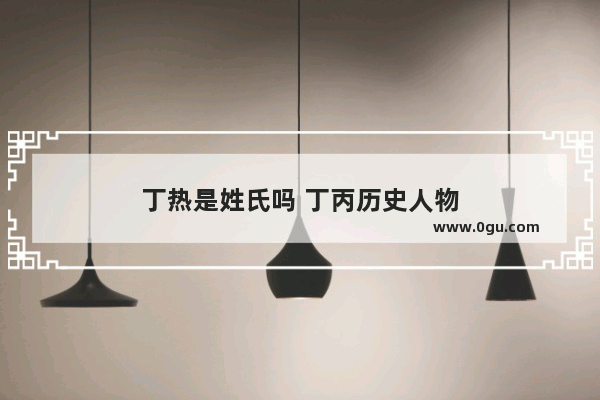 丁热是姓氏吗 丁丙历史人物