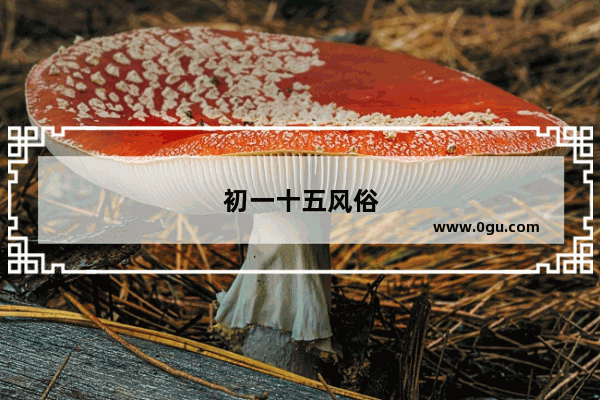 初一十五风俗