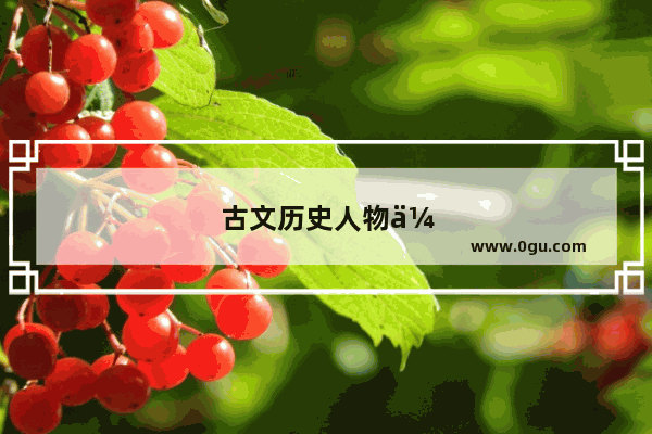 古文历史人物传记