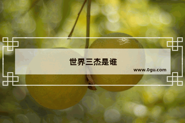 世界三杰是谁