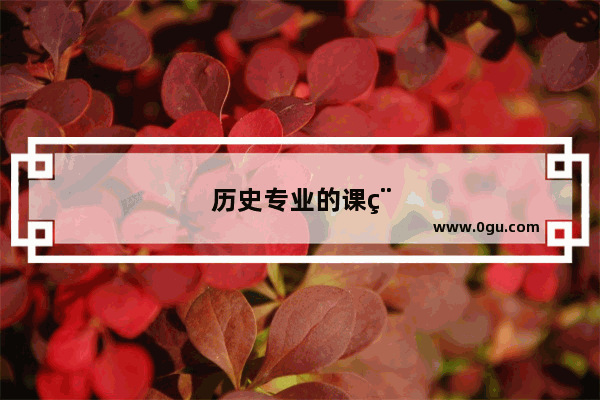 历史专业的课程有那些