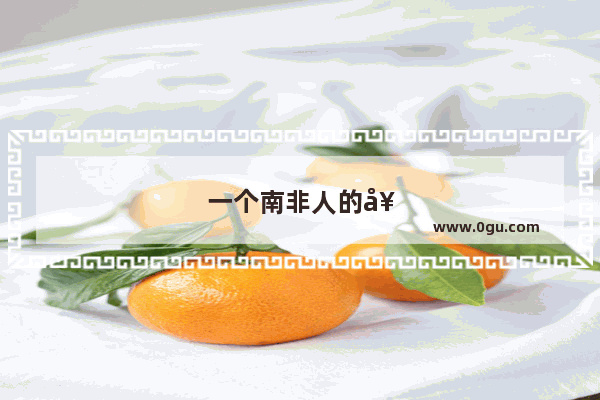 一个南非人的奋斗历史故事电影