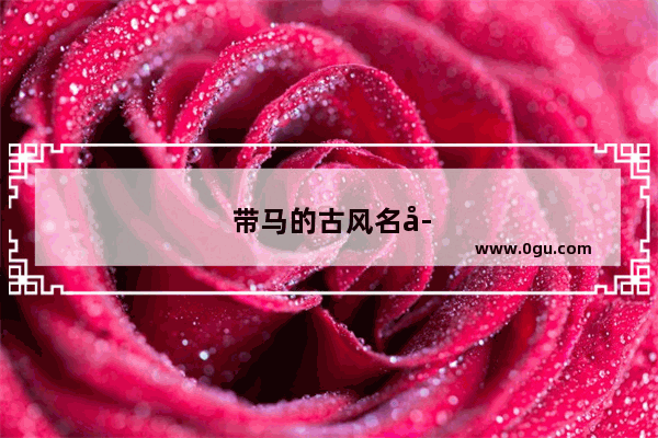 带马的古风名字