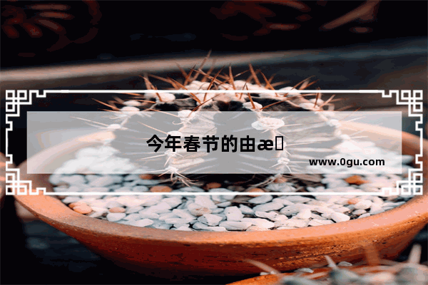 今年春节的由来
